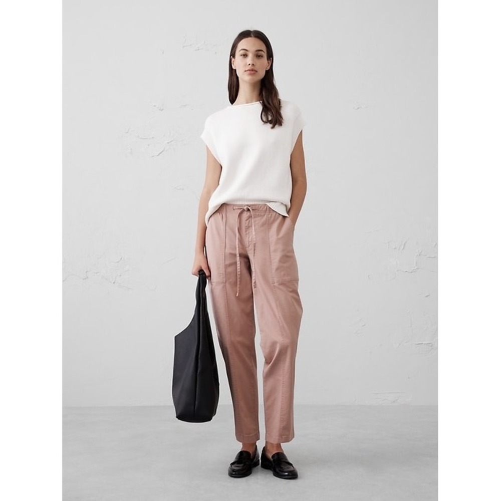 Banana Republic Tapered Ankle Chino Pants XXS Womens‎ Drawstring Mid-Rise NWT